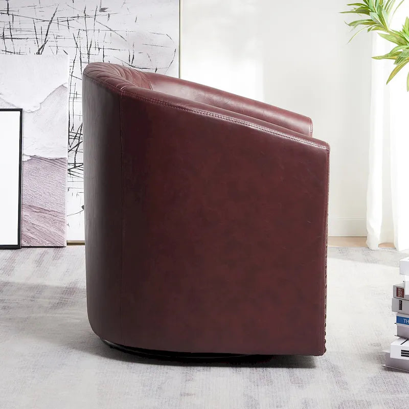 Fauteuil à barillet pivotant en cuir PU touffeté KINWELL 29