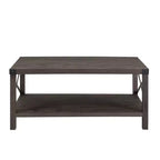 Table basse Sophie Rustic Industrial à piètement X - Saracina Home