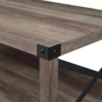 Table basse Sophie Rustic Industrial à piètement X - Saracina Home