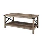 Table basse Sophie Rustic Industrial à piètement X - Saracina Home