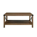 Table basse Sophie Rustic Industrial à piètement X - Saracina Home