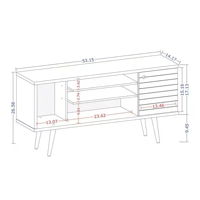 Meuble TV Liberty de 53.14 po pour téléviseurs jusqu'à 50 po - Manhattan Comfort