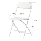 Chaise pliante en plastique, lot de 10, capacité de 158 kg pour événements, bureau, mariage, fête, pique-nique, cuisine, salle à manger