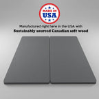 ONETAN, Sommier tapissier fendu de 3,8 cm pour matelas/support de lit - Entièrement assemblé, confort et soutien améliorés, gris