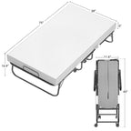 Lit pliant avec matelas en mousse à mémoire de forme de 12,7 cm, lit d'appoint pliable avec roulettes