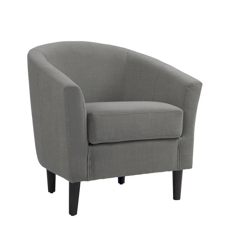 2 fauteuils club modernes en lin avec accoudoirs ronds