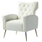 Chaise tuftée Abadiana Accent avec base en métal par HULALA HOME