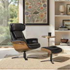 Jovan 31.5 Fauteuil inclinable en cuir véritable avec ottoman