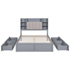 Cadre de lit avec 4 tiroirs de rangement portables sous le lit