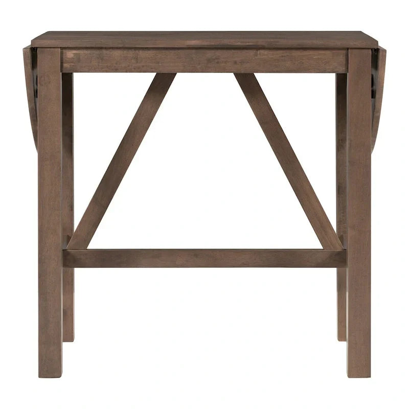 Ensemble de salle à manger 3 pièces en bois à hauteur de comptoir avec rallonge pliable