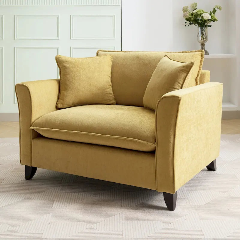 Fauteuil surdimensionné en tissu chenille