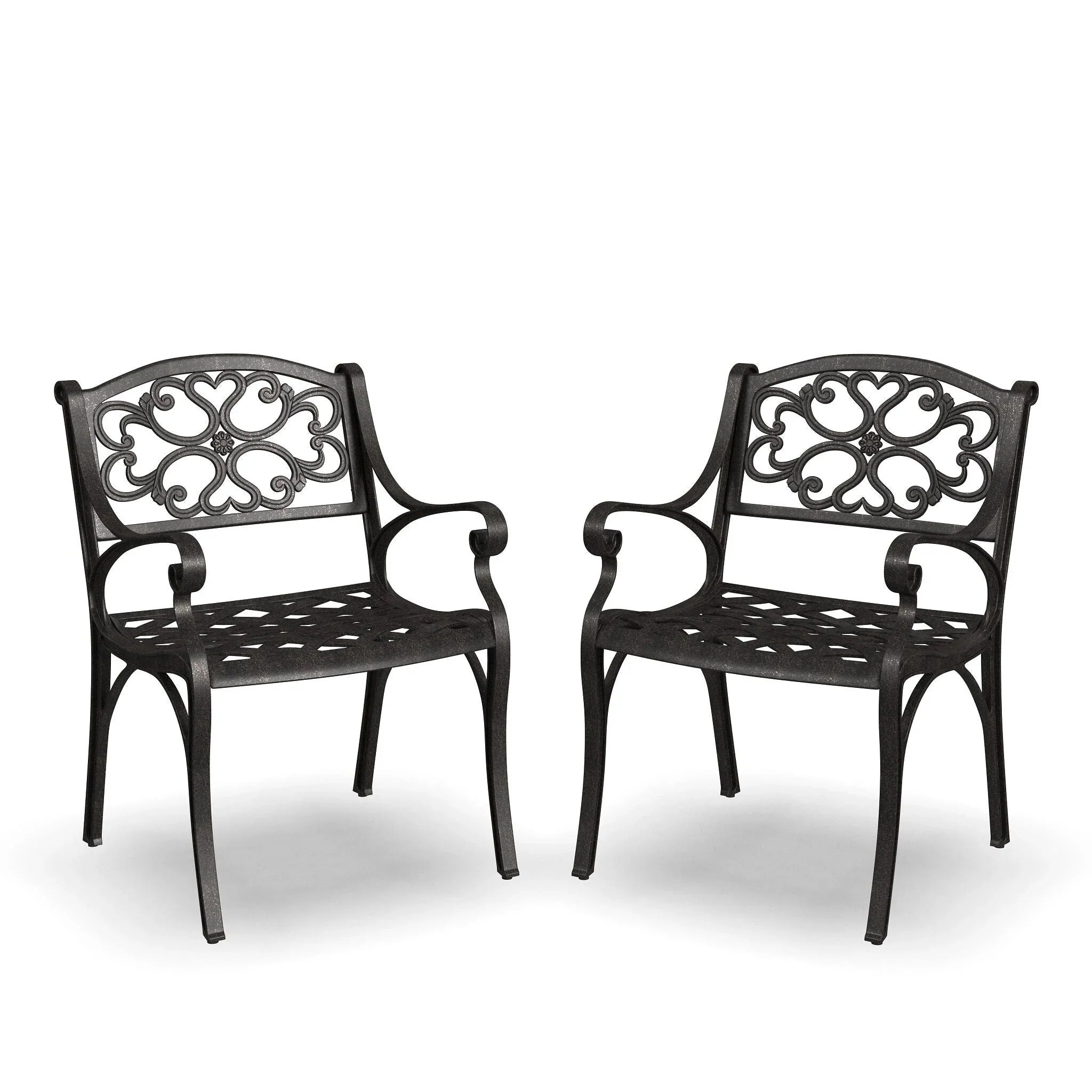 Ensemble de salle à manger d'extérieur 7 pièces en aluminium bronze Sanibel avec table à manger ovale de 72 et six fauteuils par Homestyles