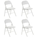 Chaises pliantes élégantes en fer et PVC pour conventions et expositions Blanches