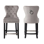 Tabouret de comptoir Carter 24 Wingback Tufted Nailhead (lot de 2)
