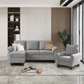 Canapé d'angle 3 places avec fauteuil et pouf pour salon