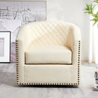 Fauteuil à barillet pivotant en cuir PU touffeté KINWELL 29