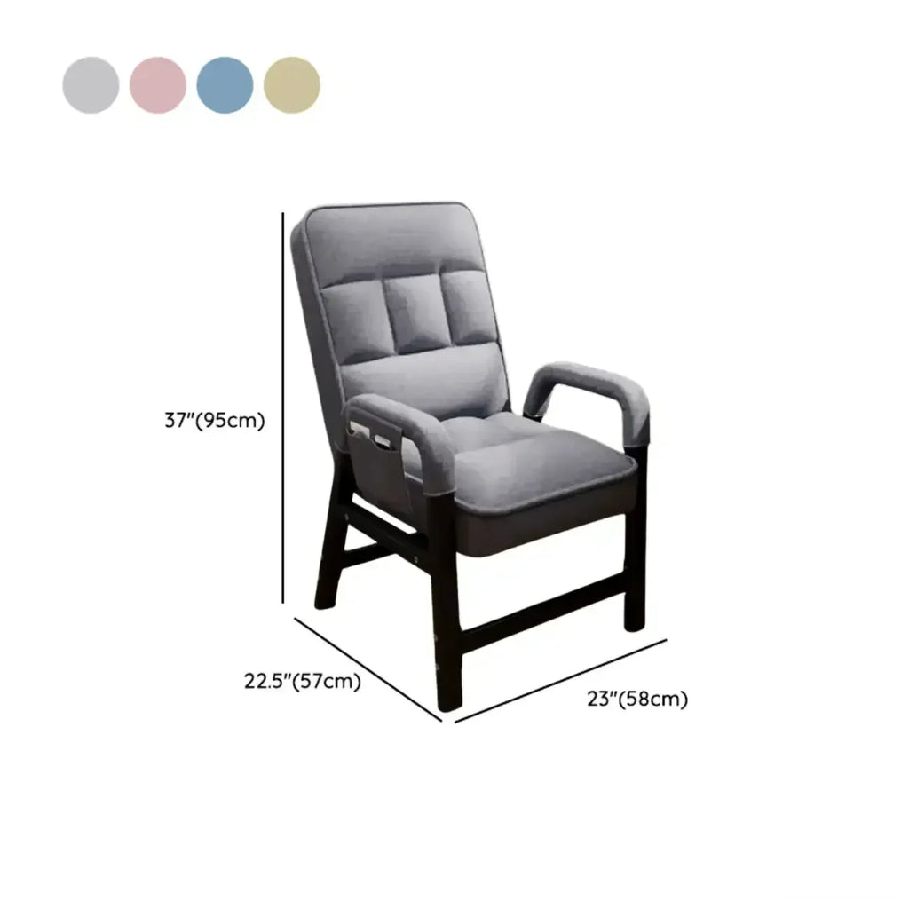 Chaise de bureau moderne à 4 pieds, rembourrée, gris