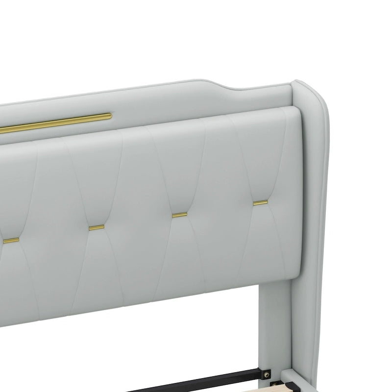 Lit rembourré moderne en cuir PU Uphou par Christopher Knight Home