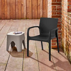 Fauteuil de salle à manger empilable toutes saisons Alissa en résine, lot de 2