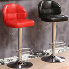 Tabouret de bar réglable pivotant en cuir contemporain