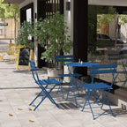 Ensemble bistrot pliant en métal 3 pièces, salon de conversation intérieur/extérieur résistant aux intempéries pour patio, cour, jardin
