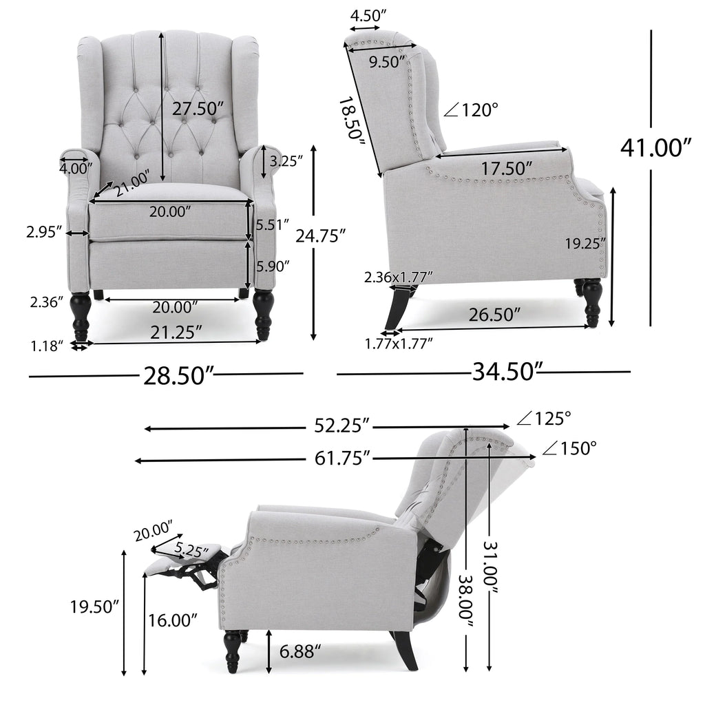 Fauteuils inclinables en tissu touffeté Walter (lot de 2) par Christopher Knight Home