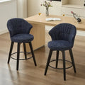 Lot de 2 tabourets de bar pivotants, chaises de salle à manger rembourrées avec large dossier, chaises de hauteur comptoir avec pieds en métal