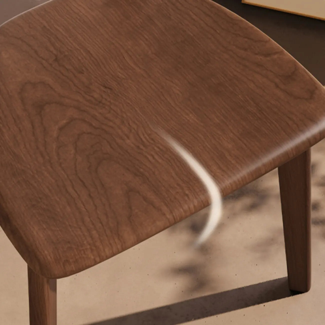 Chaise de salle à manger moderne sans accoudoirs, en bois, à dossier bas et ouvert