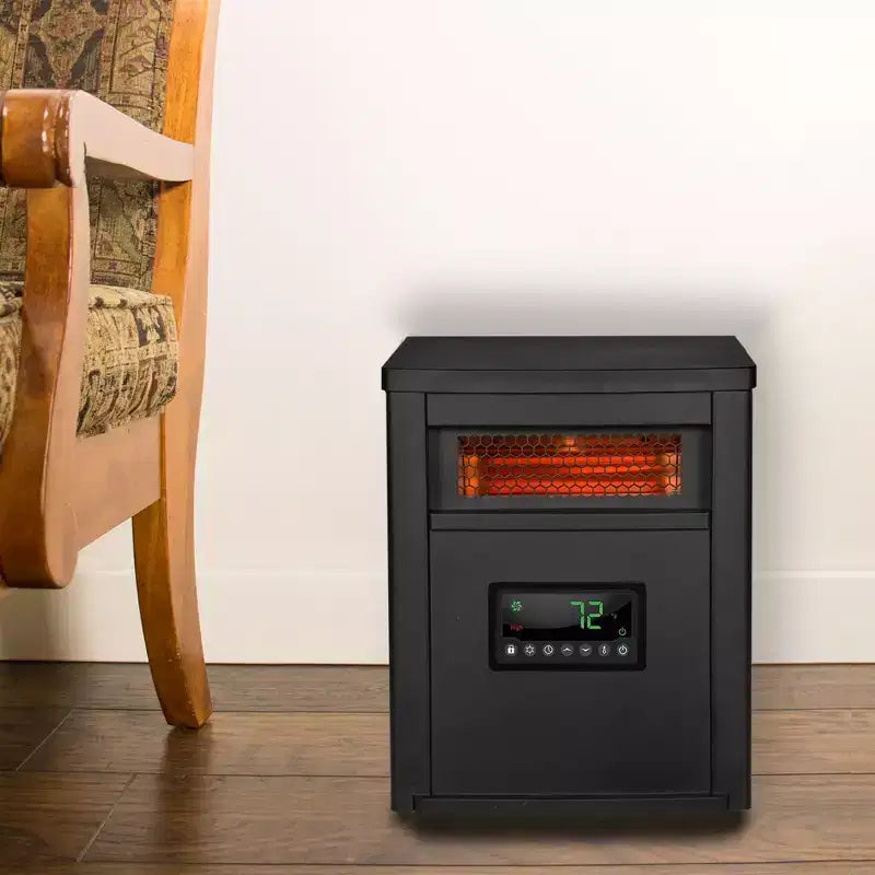 Chauffage d'appoint électrique infrarouge à quartz portable LifeSmart LifePro 1500W avec 8 éléments chauffants réglables et télécommande, noir