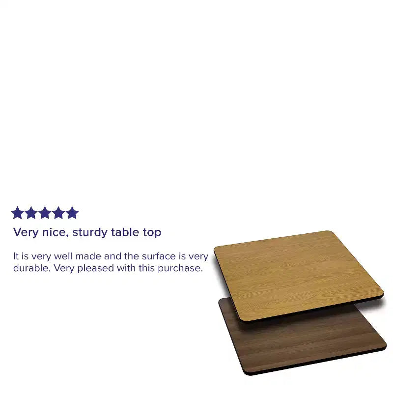 Flash Furniture Plateau de table carré de 36 po avec dessus réversible en stratifié