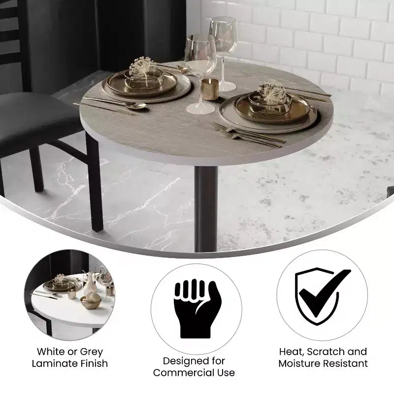 Dessus de table rond Flash Furniture de 30 po avec dessus stratifié réversible