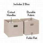 Tour de rangement pour livres et jouets RiverRidge Kids avec 3 casiers et 6 étagères à livres, blanc avec 2 bacs en tissu