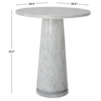 Table d'appoint ronde haute en marbre SAFAVIEH Couture Ghicu - 56 cm L x 53 cm P x 61 cm H - 21Wx21Dx24H