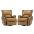 Fauteuil inclinable électrique Eduardo en cuir véritable avec port USB (ensemble de 2)