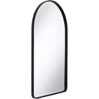 Miroir mural décoratif Clara Arch Top Vanity de Uttermost, biseauté, cadre en métal noir mat, 61 cm de large, pour salle de bain, chambre à coucher, salon, entrée.