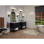 Miroir mural décoratif Clara Arch Top Vanity de Uttermost, biseauté, cadre en métal noir mat, 61 cm de large, pour salle de bain, chambre à coucher, salon, entrée.