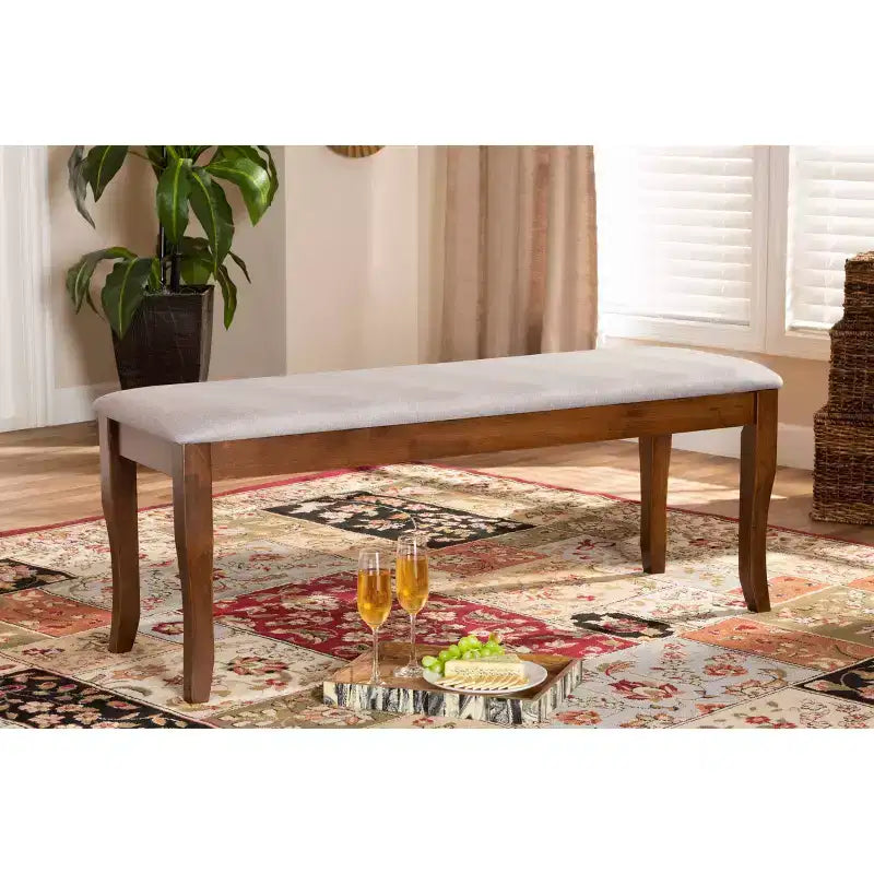Banc de salle à manger en bois rembourré Cornelie - Baxton Studio