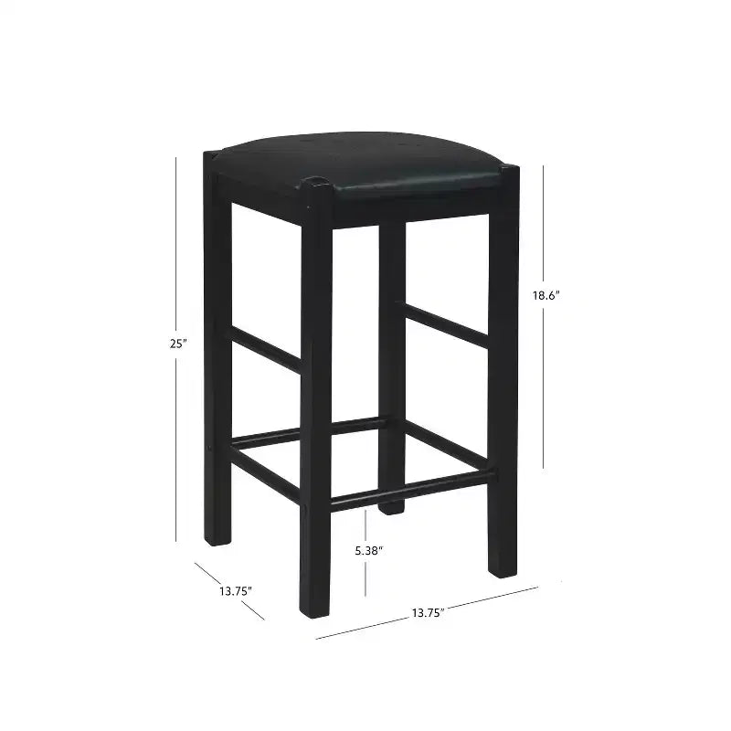 Lot de 2 tabourets de bar à hauteur de comptoir sans dossier en similicuir Lancer - Linon