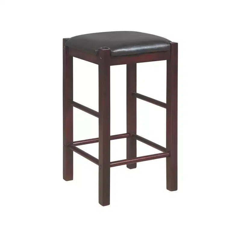 Lot de 2 tabourets de bar à hauteur de comptoir sans dossier en similicuir Lancer - Linon