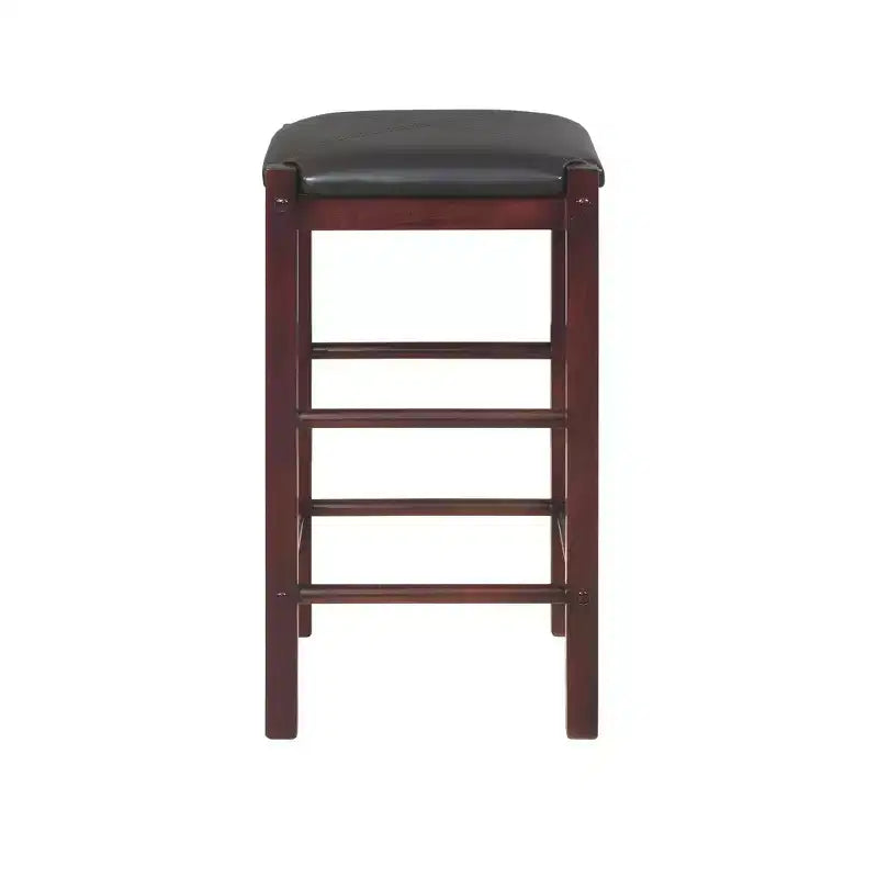 Lot de 2 tabourets de bar à hauteur de comptoir sans dossier en similicuir Lancer - Linon