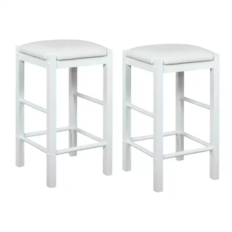 Lot de 2 tabourets de bar à hauteur de comptoir sans dossier en similicuir Lancer - Linon