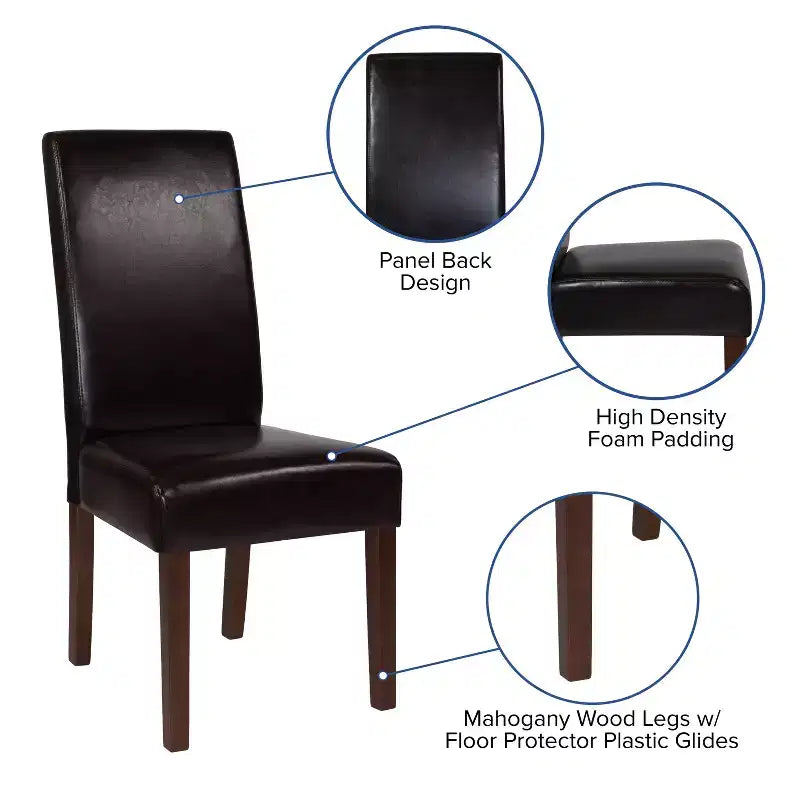 Chaises de salle à manger Parsons mi-siècle de la série Greenwich de Flash Furniture, avec panneau arrière rembourré