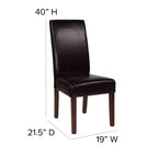 Chaises de salle à manger Parsons mi-siècle de la série Greenwich de Flash Furniture, avec panneau arrière rembourré