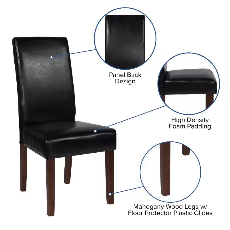 Chaises de salle à manger Parsons mi-siècle de la série Greenwich de Flash Furniture, avec panneau arrière rembourré