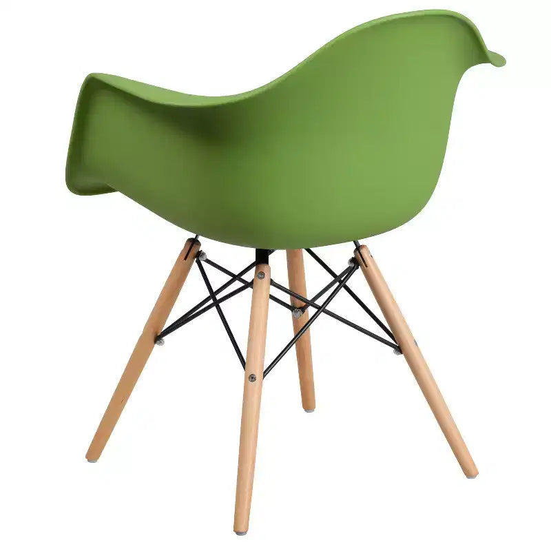 Flash Furniture Chaise en plastique Alonza avec accoudoirs et pieds en bois