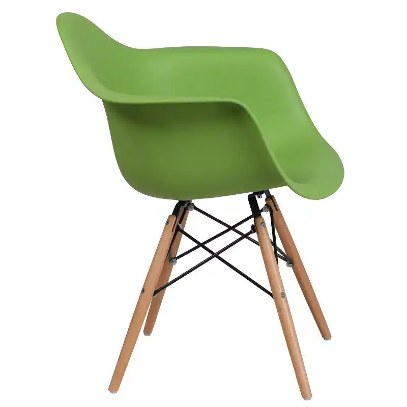 Flash Furniture Chaise en plastique Alonza avec accoudoirs et pieds en bois