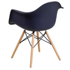 Flash Furniture Chaise en plastique Alonza avec accoudoirs et pieds en bois