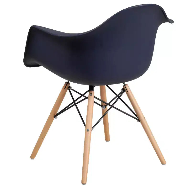 Flash Furniture Chaise en plastique Alonza avec accoudoirs et pieds en bois