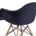 Flash Furniture Chaise en plastique Alonza avec accoudoirs et pieds en bois