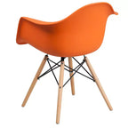 Flash Furniture Chaise en plastique Alonza avec accoudoirs et pieds en bois